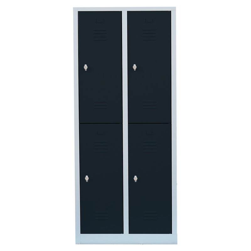 Produktbild Lüllmann Garderobenschrank 2 Abteile doppelstöckig 1800 x 800 x 500 mm in lichtgrau bild 2