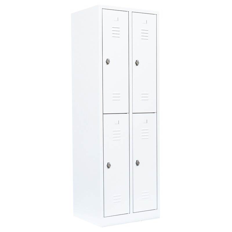 Produktbild Lüllmann Garderobenschrank 2 Abteile doppelstöckig 1800 x 600 x 500 mm signalweiß
