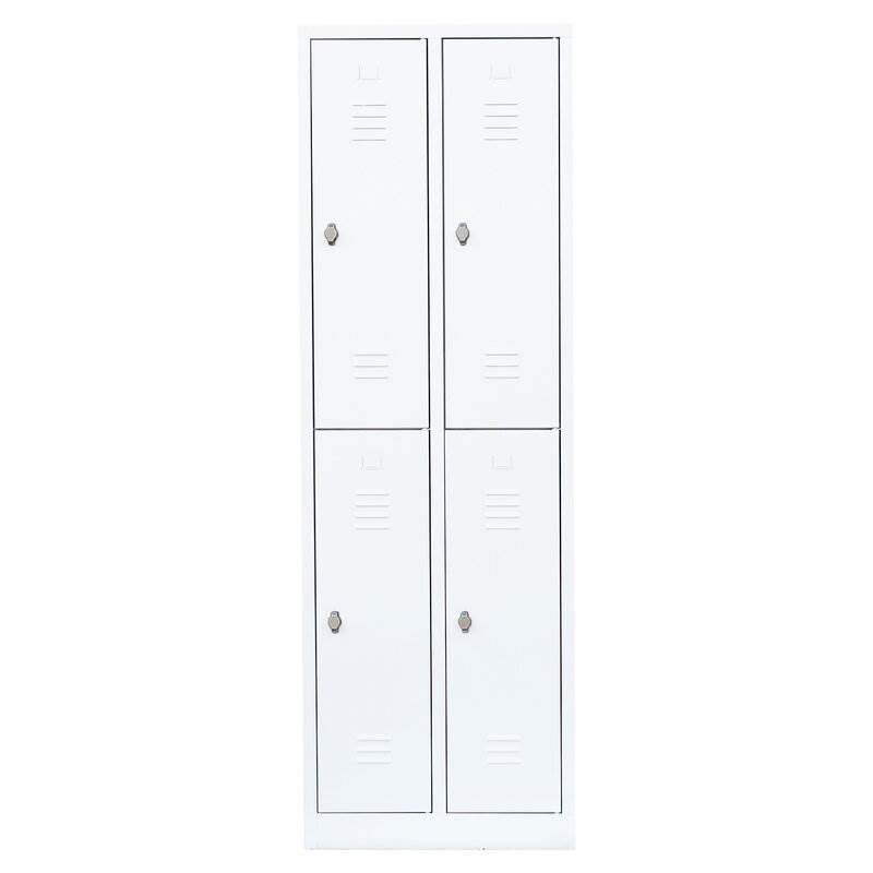 Produktbild Lüllmann Garderobenschrank 2 Abteile doppelstöckig 1800 x 600 x 500 mm signalweiß bild 2