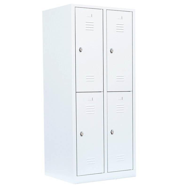 Produktbild Lüllmann Garderobenschrank 2 Abteile doppelstöckig 1800 x 800 x 500 mm signalweiß