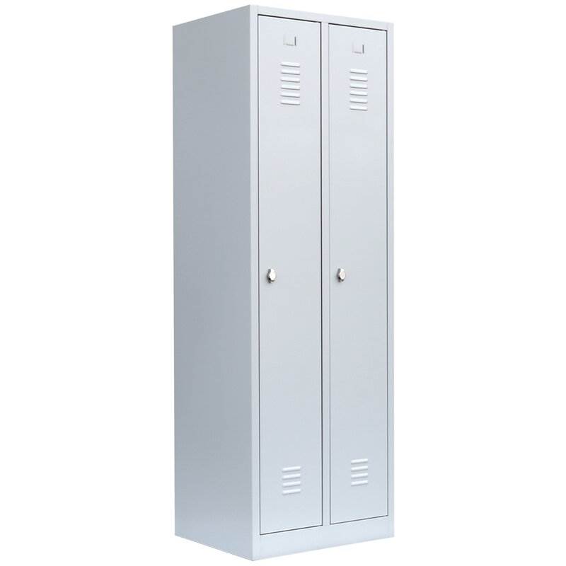 Produktbild Lüllmann Garderobenschrank 2 Abteile 1800 x 600 x 500 mm RAL 7035 lichtgrau