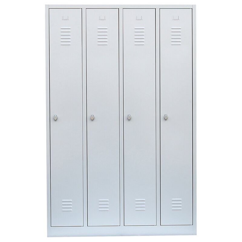 Produktbild Lüllmann Garderobenschrank 4 Abteile 1800 x 1170 x 500 mm lichtgrau