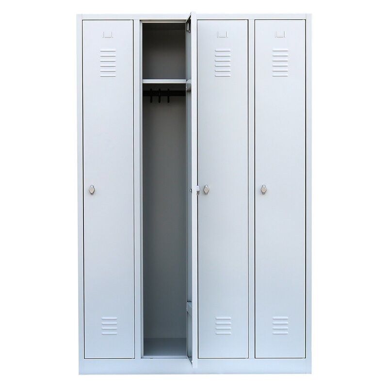 Produktbild Lüllmann Garderobenschrank 4 Abteile 1800 x 1170 x 500 mm lichtgrau bild 3
