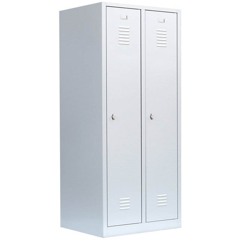 Produktbild Lüllmann Garderobenschrank 2 Abteile 1800 x 800 x 500 mm RAL 7035 lichtgrau