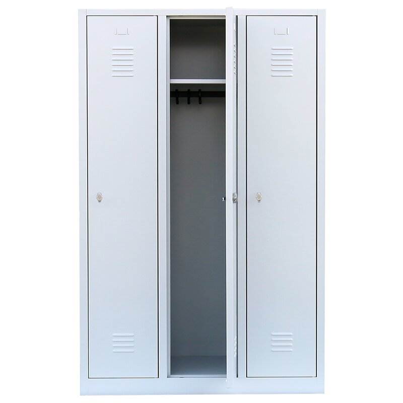 Produktbild Lüllmann Garderobenschrank mit 3 Abteilen 1800 x 1185 x 500 mm RAL 7035 lichtgrau bild 3
