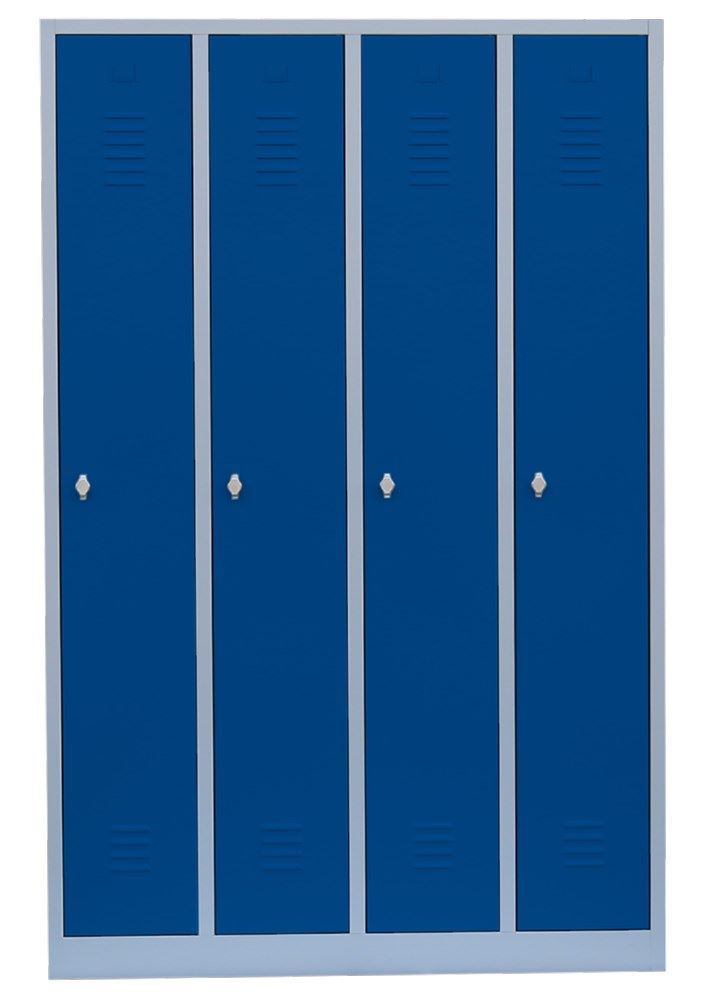 Produktbild Lüllmann Garderobenschrank 4 Abteile 1800 x 1170 x 500 mm lichtgrau enzianblau bild 4