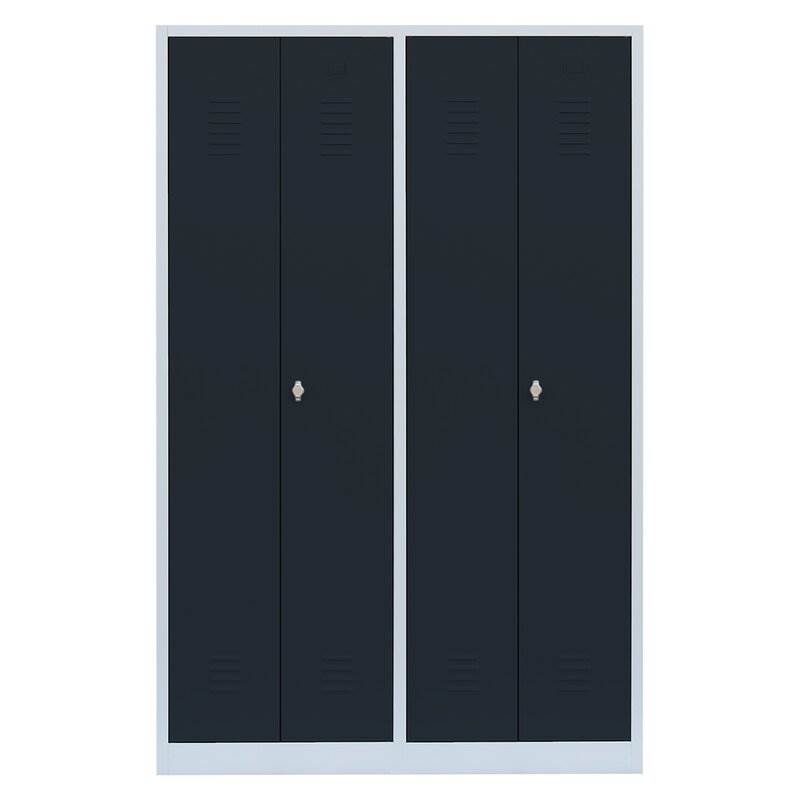 Produktbild Lüllmann Garderobenschrank 4 Abteile je 2 mittig schließend 1800 x 1170 x 500 mm bild 2