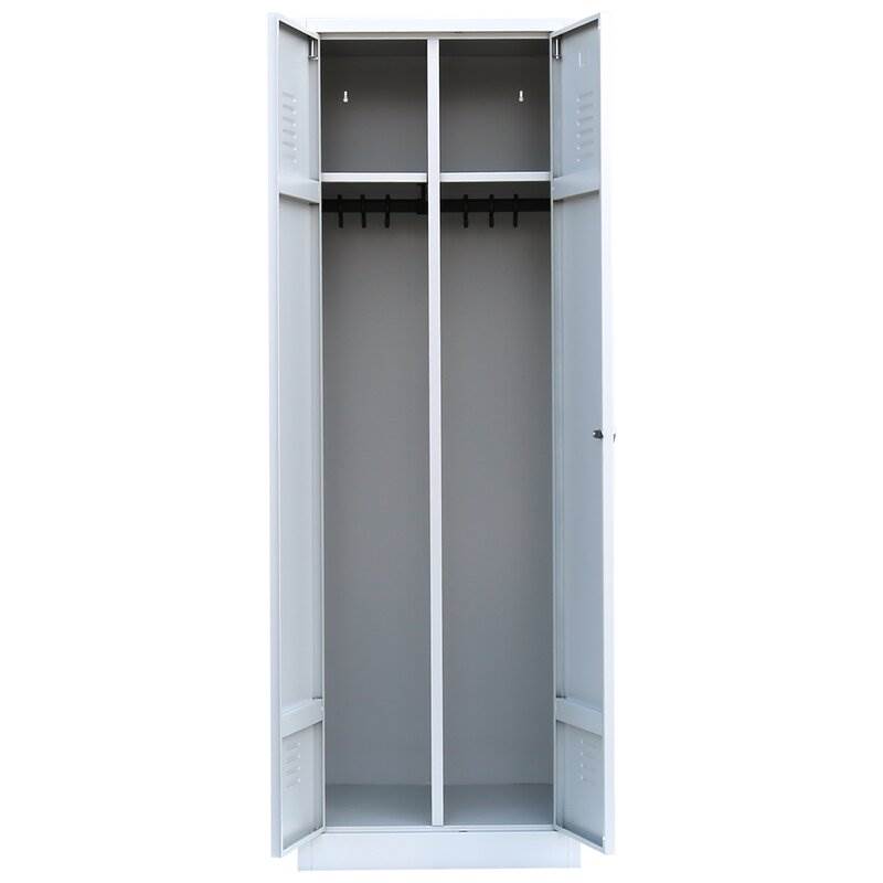 Produktbild Lüllmann Garderobenschrank 2 Abteile mittig schließend 1800 x 600 x 500 mm in lichtgrau bild 3