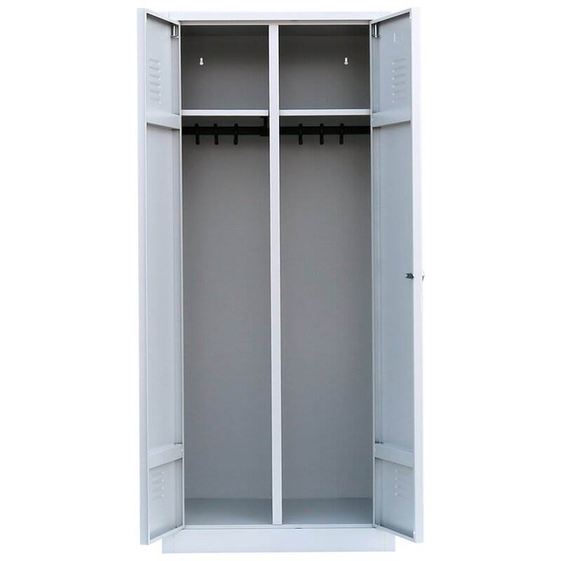 Produktbild Lüllmann Garderobenschrank 2 Abteile mittig schließend 1800 x 800 x 500 mm in lichtgrau bild 3