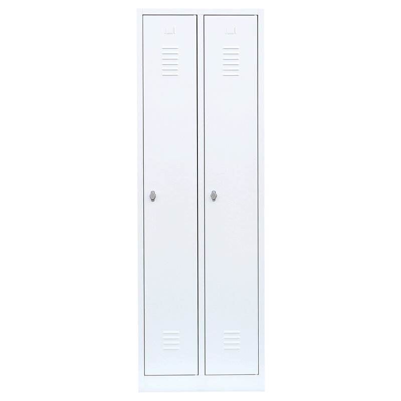 Produktbild Lüllmann Garderobenschrank 2 Abteile 1800 x 600 x 500 mm RAL 9003 signalweiß bild 2
