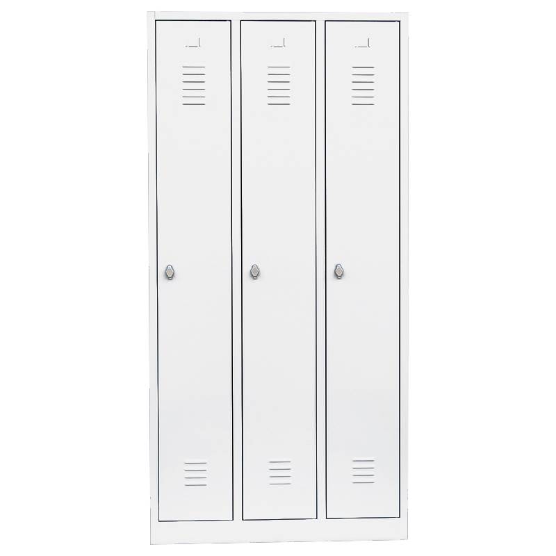 Produktbild Lüllmann Garderobenschrank 3 Abteile 1800 x 885 x 500 mm signalweiß