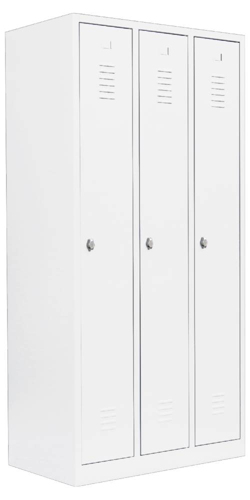 Produktbild Lüllmann Garderobenschrank 3 Abteile 1800 x 885 x 500 mm signalweiß bild 3