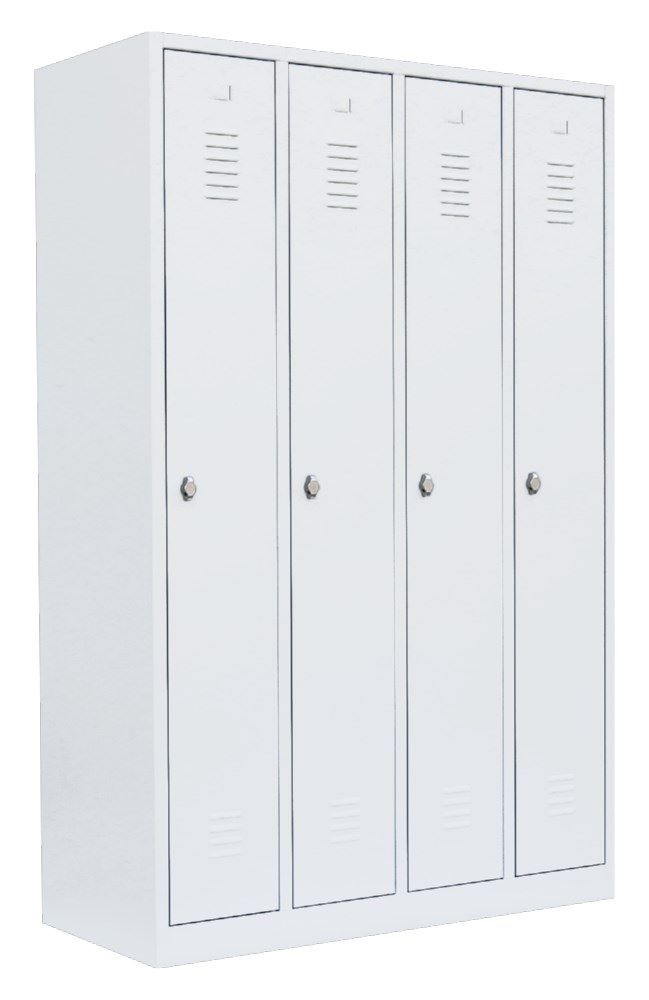 Produktbild Lüllmann Garderobenschrank 4 Abteile 1800 x 1170 x 500 mm signalweiß bild 2