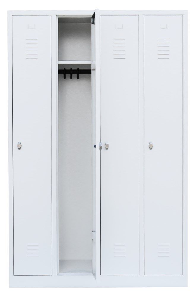 Produktbild Lüllmann Garderobenschrank 4 Abteile 1800 x 1170 x 500 mm signalweiß bild 8