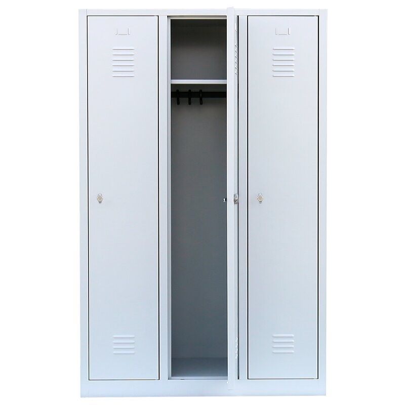 Produktbild Lüllmann Garderobenschrank 3 Abteile S/W Trennung 1800 x 1185 x 500 mm signalweiß bild 3