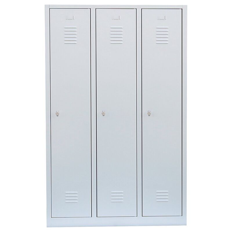 Produktbild Lüllmann Garderobenschrank 3 Abteile S/W Trennung 1800 x 1185 x 500 mm signalweiß