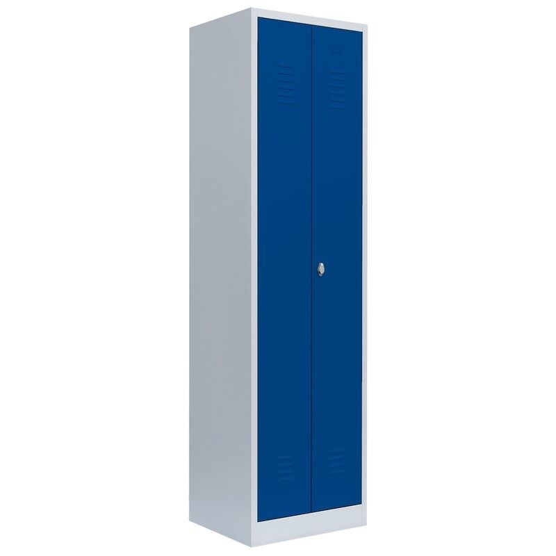 Produktbild Lüllmann Geräteschrank 2 Abteile 1800 x 600 x500 mm lichtgrau enzianblau bild 2