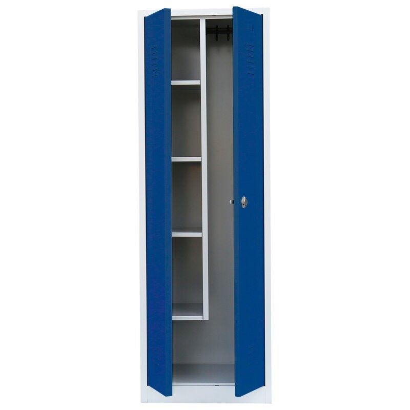 Produktbild Lüllmann Geräteschrank 2 Abteile 1800 x 600 x500 mm lichtgrau enzianblau bild 3