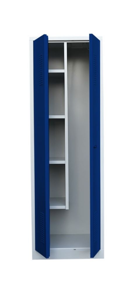 Produktbild Lüllmann Geräteschrank 2 Abteile 1800 x 600 x500 mm lichtgrau enzianblau bild 5