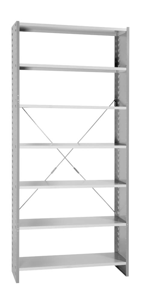 Produktbild Lüllmann Grundregal Stecksystem 7 Fachböden 2230 x 1000 x 400 mm in lichtgrau