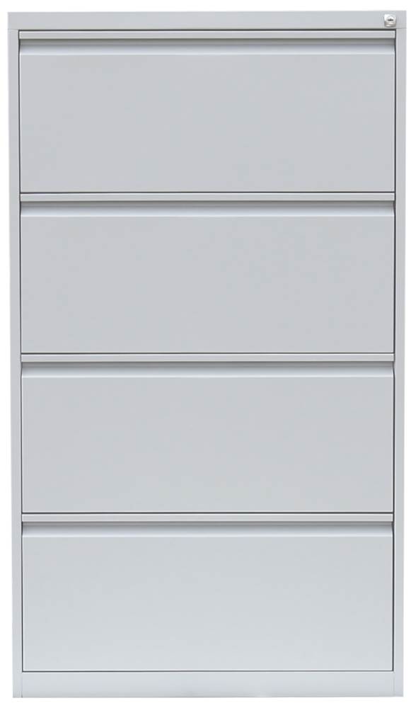 Produktbild Lüllmann Hängeregistraturschrank 4 Schubladen zweibahnig 1320 x 760 x 620 mm in lichtgrau bild 2