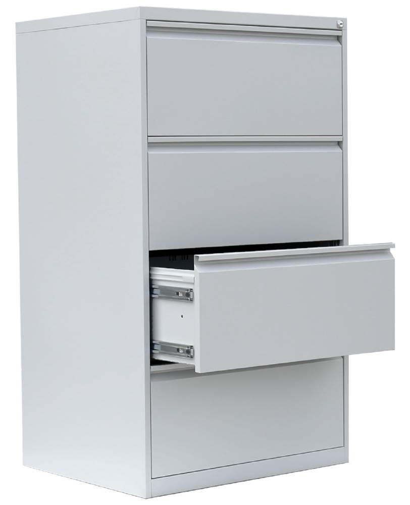 Produktbild Lüllmann Hängeregistraturschrank 4 Schubladen zweibahnig 1320 x 760 x 620 mm in lichtgrau bild 3
