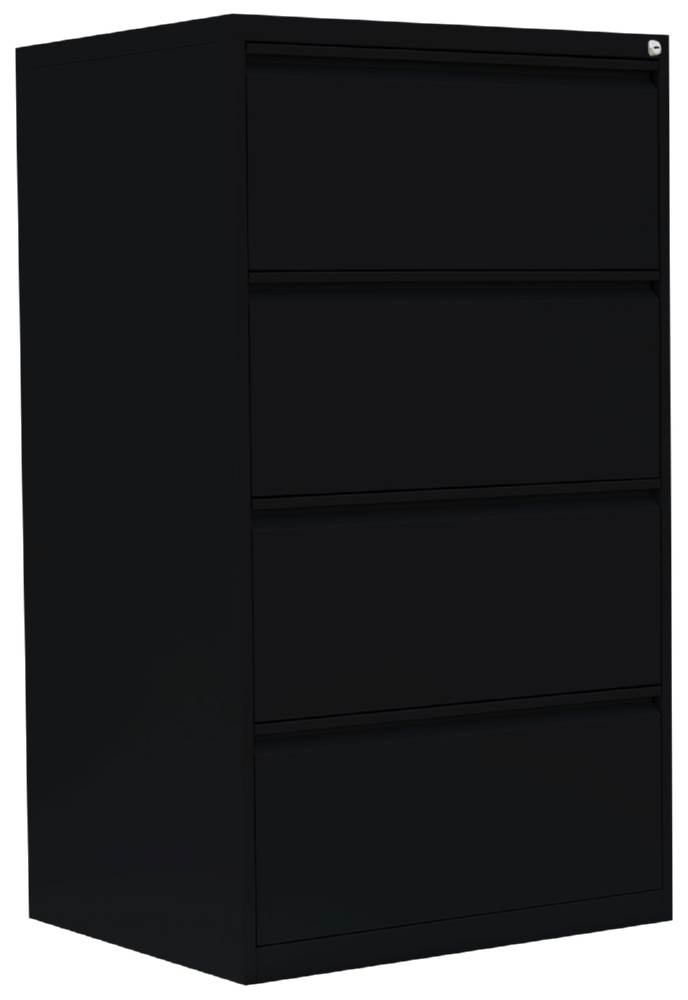 Produktbild Lüllmann Hängeregistraturschrank 4 Schubladen zweibahnig 1320 x 760 x 620 mm schwarz
