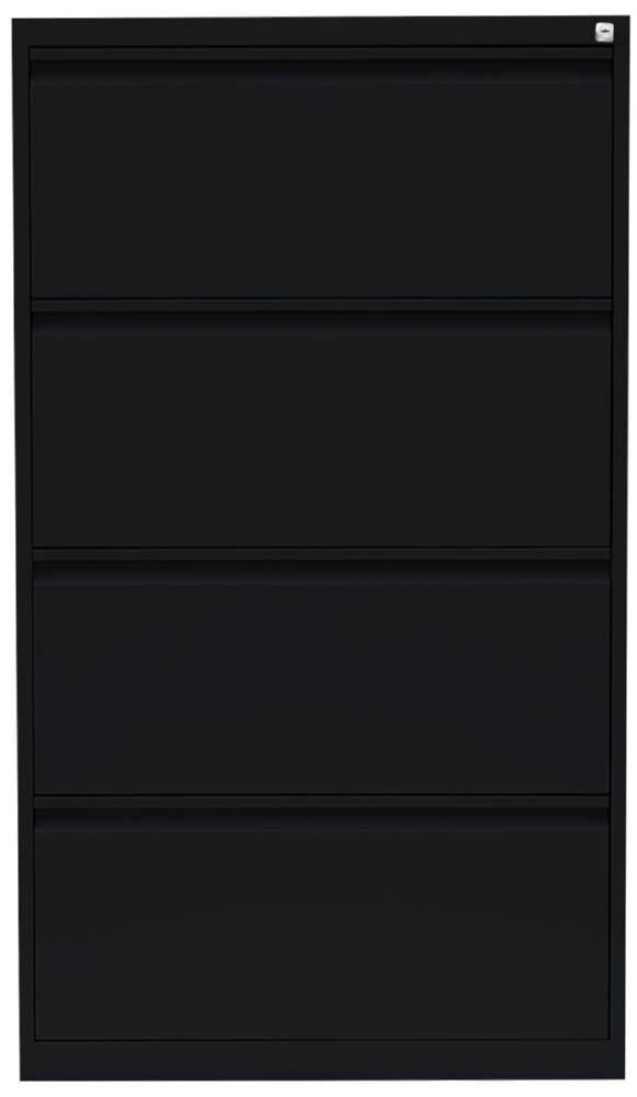 Produktbild Lüllmann Hängeregistraturschrank 4 Schubladen zweibahnig 1320 x 760 x 620 mm schwarz bild 2