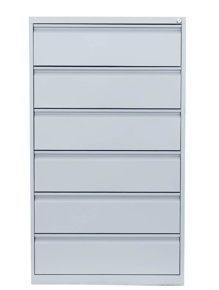 Produktbild Lüllmann Karteischrank 6 Schubladen dreibahnig 1320 x 760 x 620 mm in lichtgrau bild 2