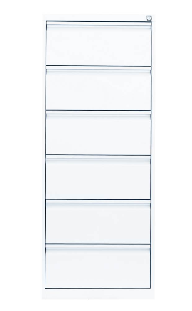 Produktbild Lüllmann Karteischrank 6 Schubladen zweibahnig 1320 x 530 x 620 mm in signalweiß bild 2