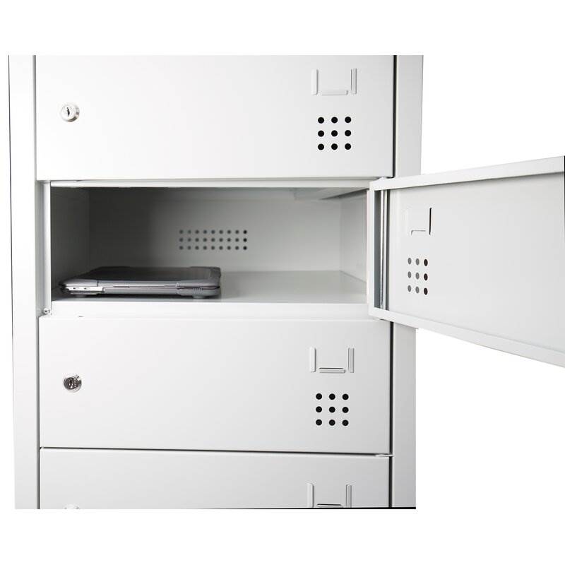 Produktbild Lüllmann Laptopschrank 10 Fächer 1800 x 500 x 500 mm in lichtgrau bild 2