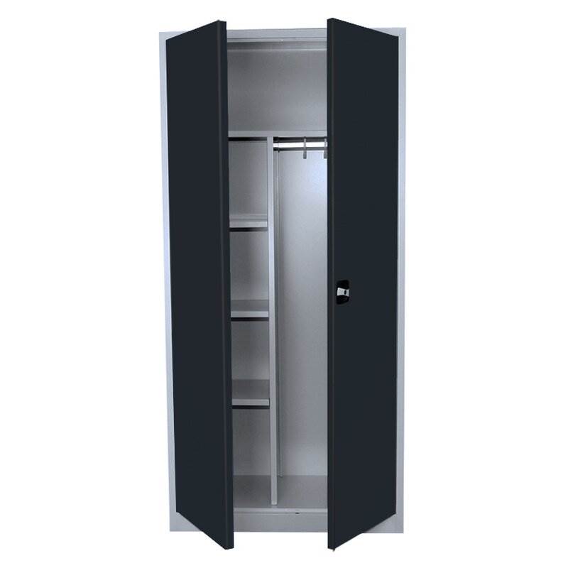 Produktbild Lüllmann Mehrzweckschrank mit Flügeltüren 1800 x 800 x 383 mm lichtgrau anthrazit