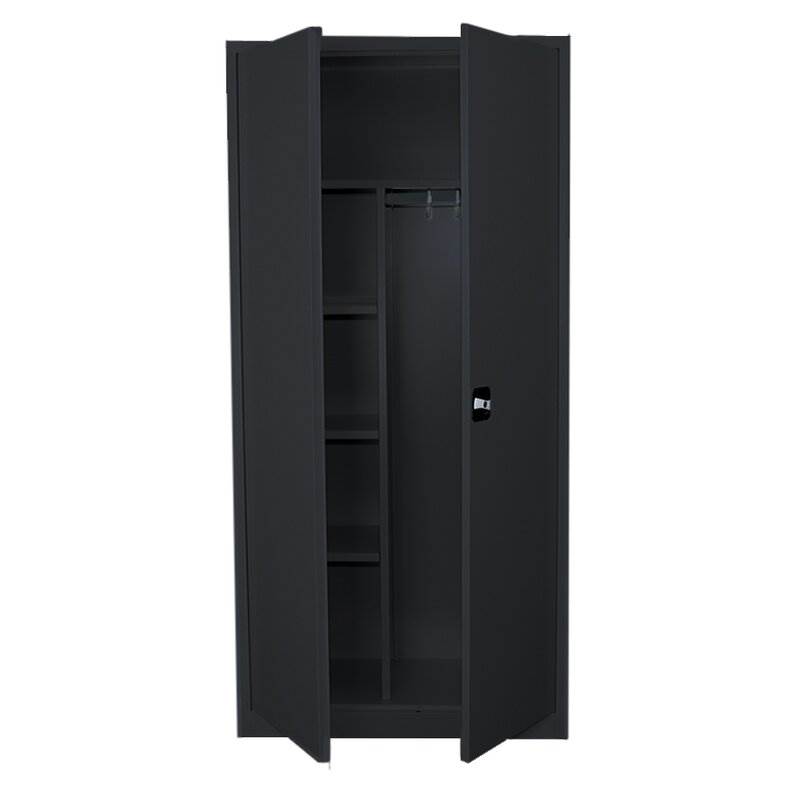 Produktbild Lüllmann Mehrzweckschrank mit Flügeltüren 1800 x 800 x 383 mm in tief schwarz