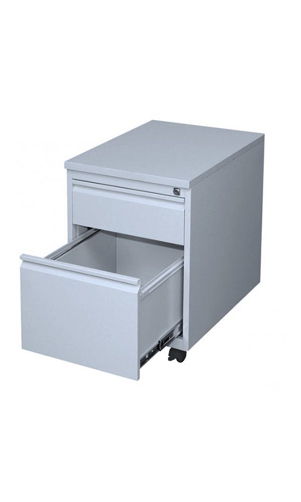 Produktbild Lüllmann Rollcontainer Frontgriffleiste 2 Schubladen 620 x 460 x 590 mm lichtgrau bild 2