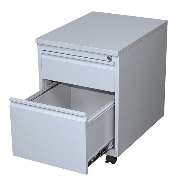 Produktbild Lüllmann Rollcontainer 2 Schubladen 610 x 460 x 590 mm lichtgrau