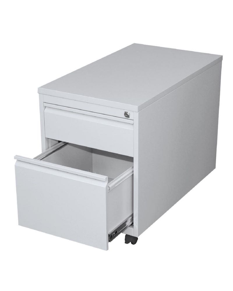 Produktbild Lüllmann Rollcontainer Frontgriffleiste 2 Schubladen 610 x 460 x 790 mm lichtgrau bild 2