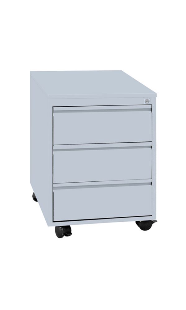 Produktbild Lüllmann Rollcontainer 3 Schubladen 550 x 400 x 590 mm lichtgrau bild 2