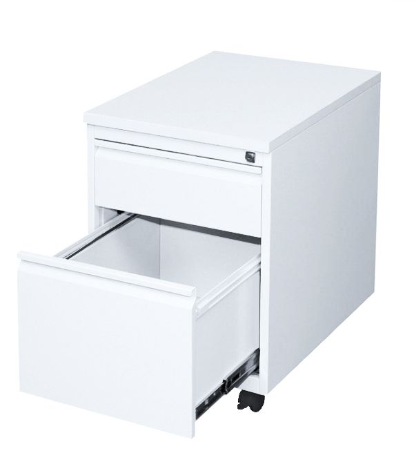 Produktbild Lüllmann Rollcontainer 2 Schubladen 620 x 460 x 590 mm signalweiß