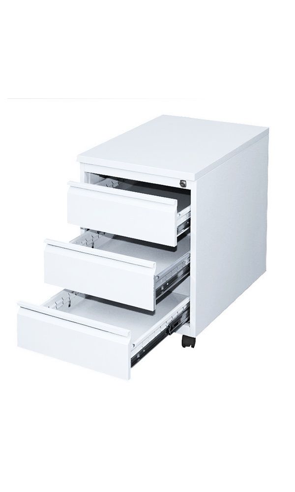 Produktbild Lüllmann Rollcontainer 3 Schubladen 620 x 460 x 590 mm signalweiß bild 2