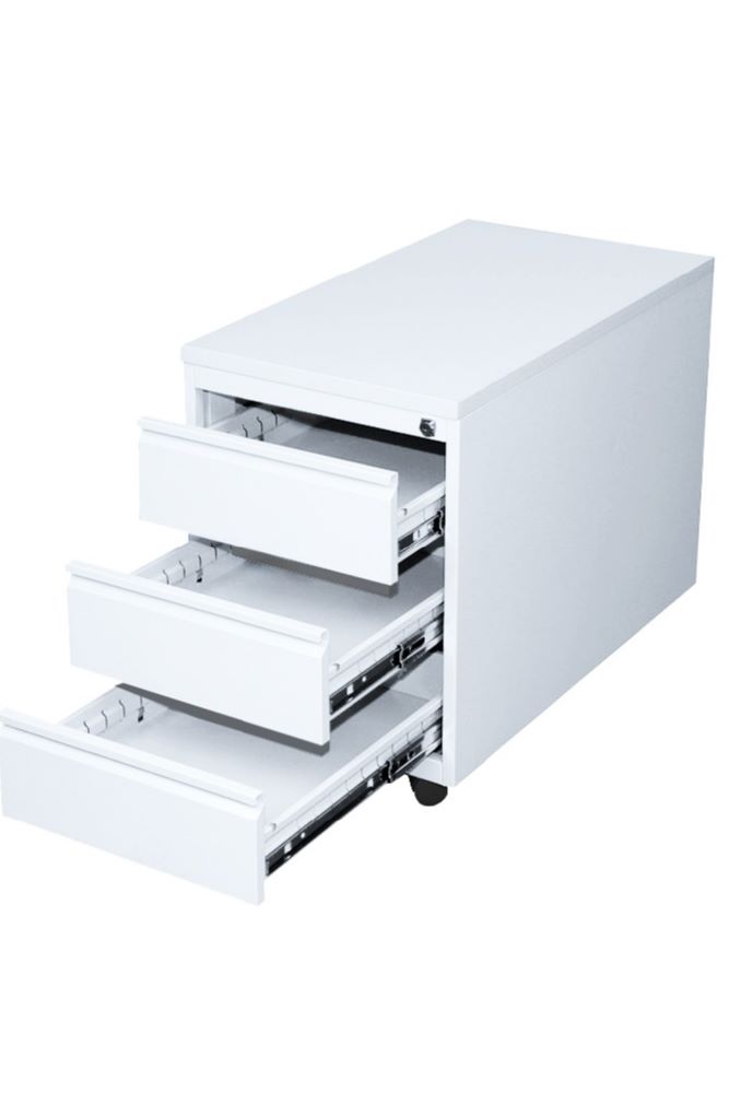 Produktbild Lüllmann Rollcontainer 3 Schubladen 620 x 460 x 790 mm signalweiß bild 2