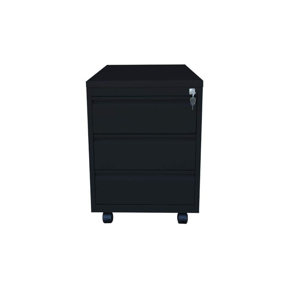 Produktbild Lüllmann Rollcontainer 3 Schubladen 610 x 460 x 590 mm tiefschwarz bild 3