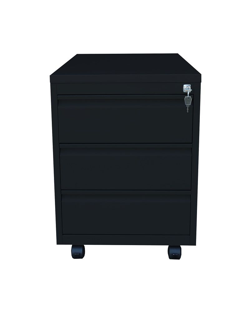 Produktbild Lüllmann Rollcontainer 3 Schubladen 610 x 460 x 590 mm tiefschwarz
