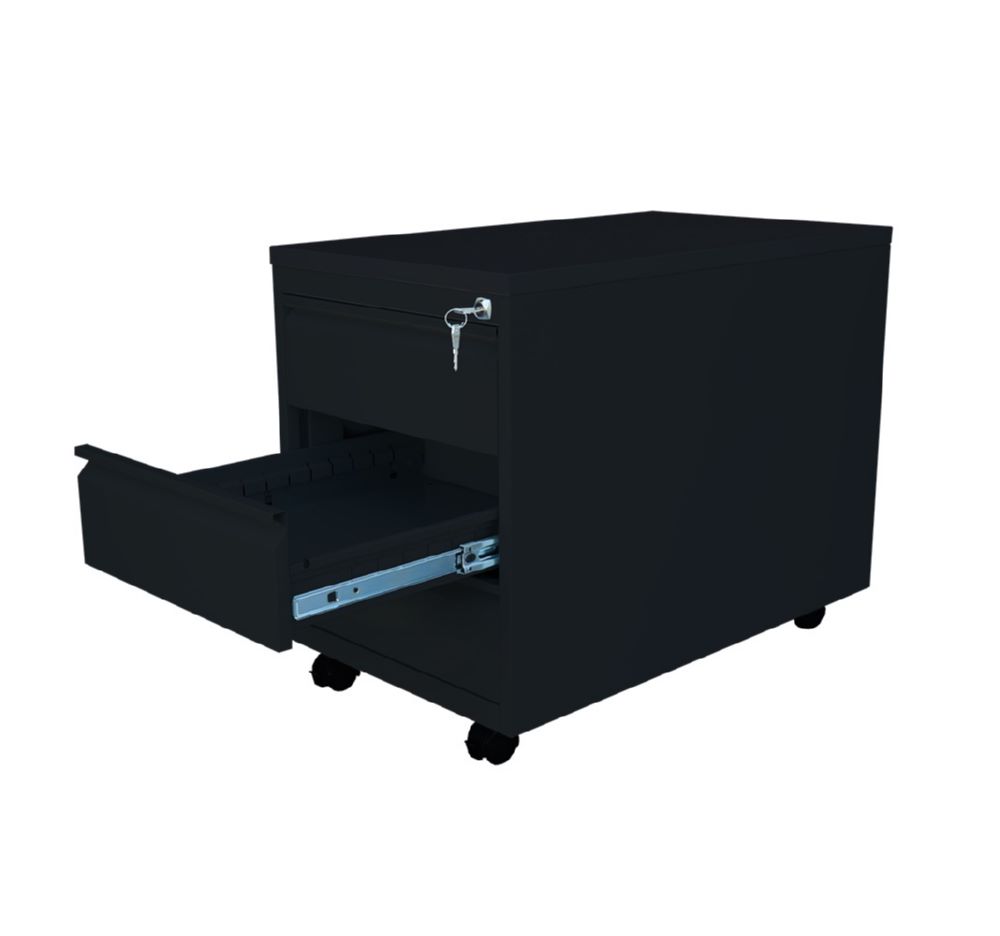 Produktbild Lüllmann Rollcontainer 3 Schubladen 610 x 460 x 590 mm tiefschwarz bild 6