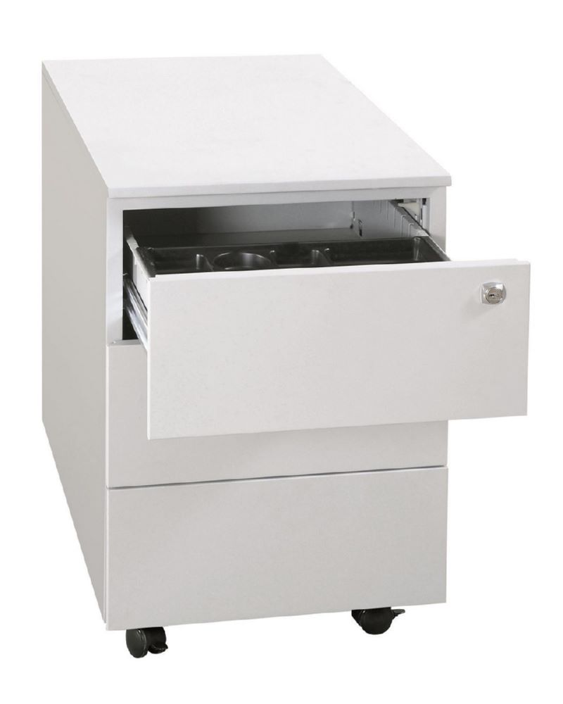 Produktbild Lüllmann Rollcontainer 3 Schubladen mit Stifteschale 550 x 400 x 590 mm lichtgrau bild 2