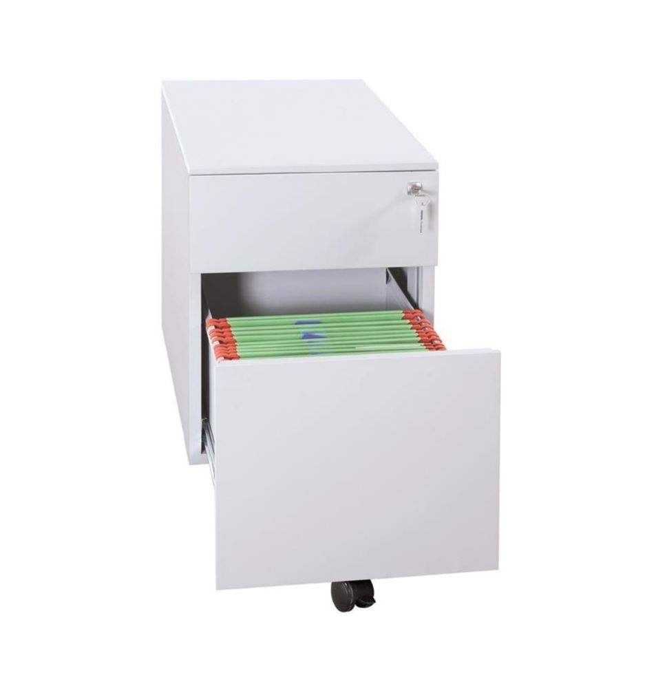 Produktbild Lüllmann Rollcontainer Seitengriffleiste 2 Schubladen 620 x 400 x 590 mm lichtgrau