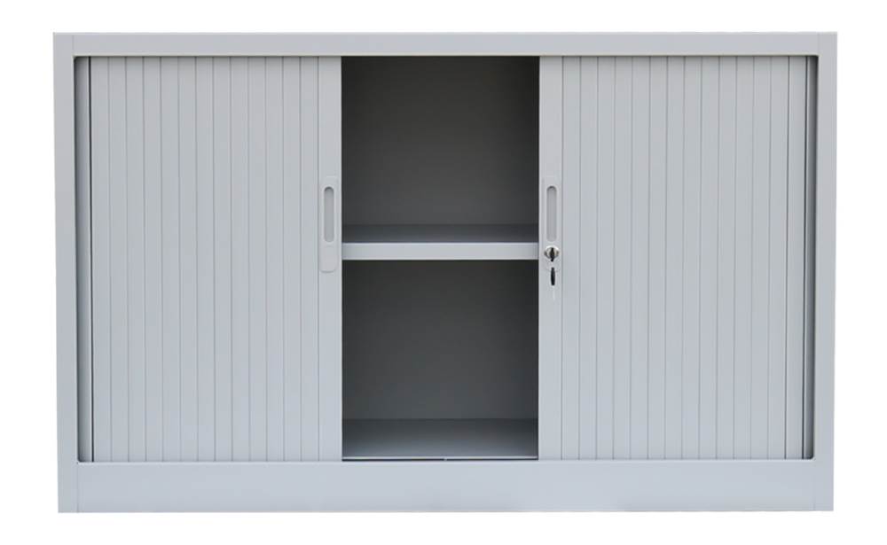 Produktbild Lüllmann Rollladenschrank mit 1 Fachboden 750 x 1200 x 457 mm in lichtgrau bild 3