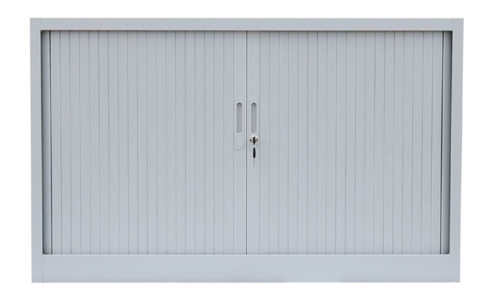 Produktbild Lüllmann Rollladenschrank mit 2 Fachböden 1050 x 1200 x 457 mm in lichtgrau bild 2