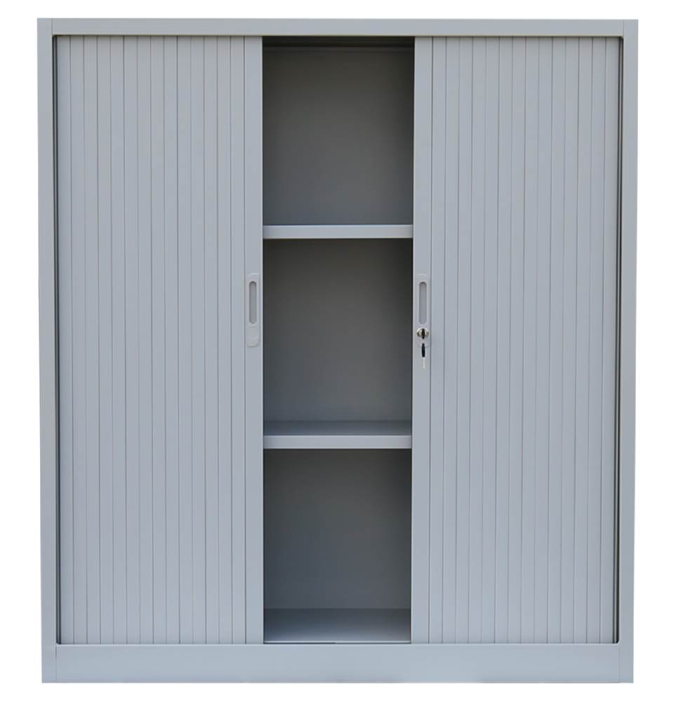 Produktbild Lüllmann Rollladenschrank mit 2 Fachböden 1350 x 1200 x 457 mm in lichtgrau