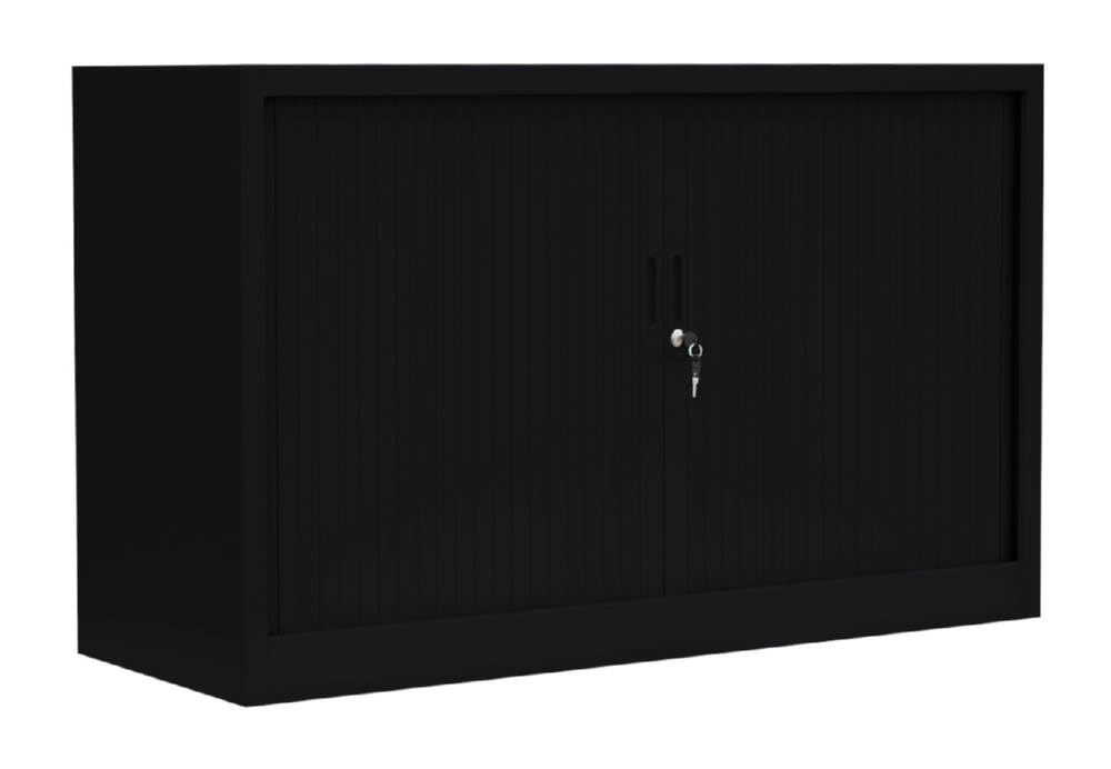 Produktbild Lüllmann Rollladenschrank mit 2 Fachböden 1050 x 1200 x 457 mm in tief schwarz bild 1