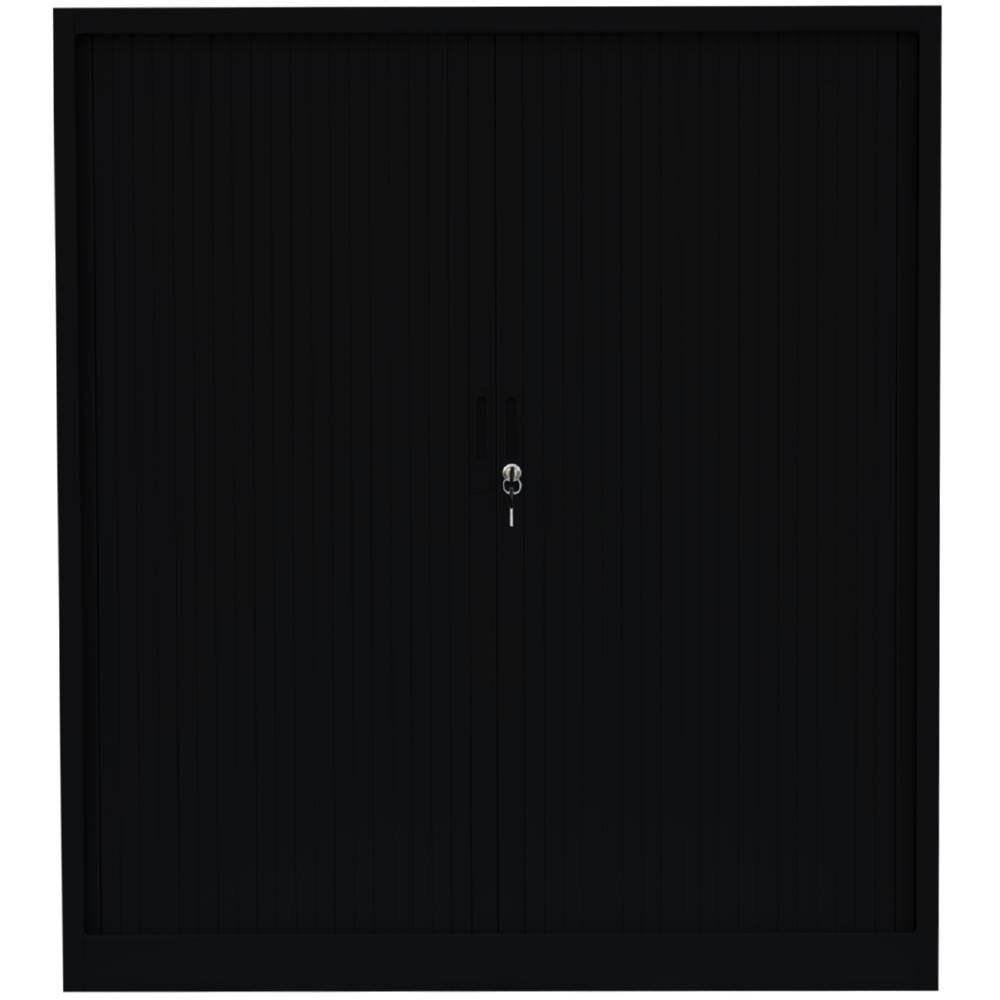 Produktbild Lüllmann Rollladenschrank mit 2 Fachböden 1350 x 1200 x 457 mm in tief schwarz bild 2